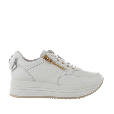 Sneaker in pelle con zip e dettaglio fiocco