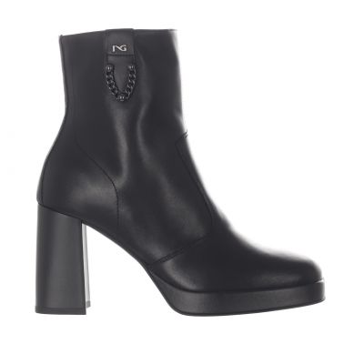 Stivaletto in pelle con dettaglio decorativo