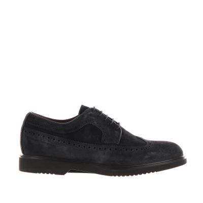 Stringata in camoscio brogue
