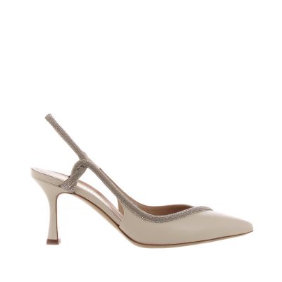 Décolleté mya slingback in nappa con strass