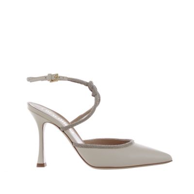 Décolleté mya slingback in nappa con strass