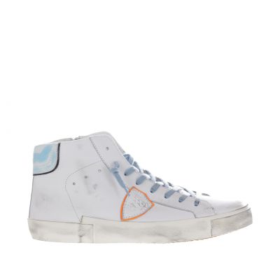 Sneaker paris high top in pelle effetto vintage