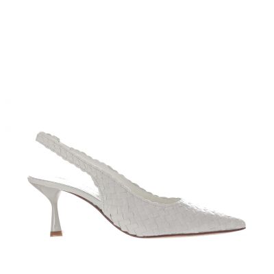Décolleté slingback in pelle intrecciata