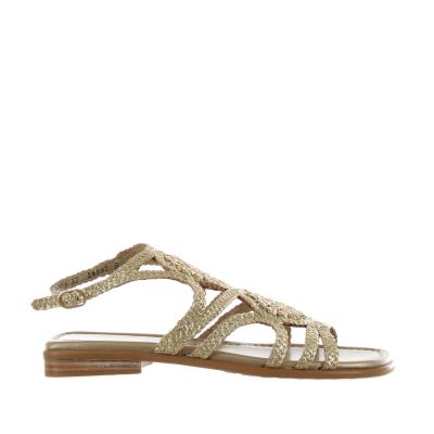 Sandalo tina in pelle intrecciata