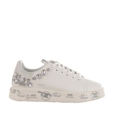 Sneaker belle in pelle con pietre