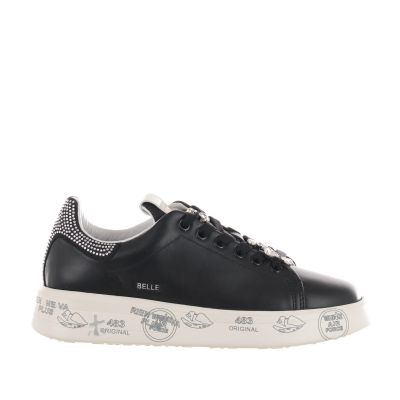 Sneaker belle in pelle con strass