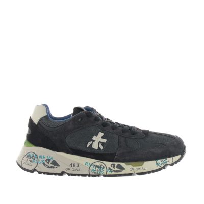 Sneaker in camoscio e nylon a rete