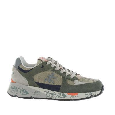 Sneaker in camoscio e nylon a rete