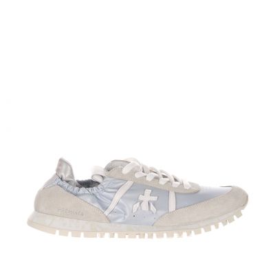 Sneaker in camoscio e nylon perlato