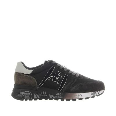 Sneaker lander in camoscio e nylon délavé
