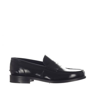 Mocassino con mascherina in pelle spazzolata