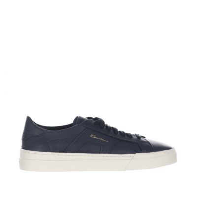 Double buckle sneaker in pelle bottalata