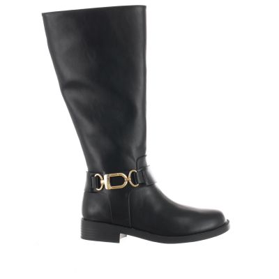 Stivale in pelle con accessorio decorativo