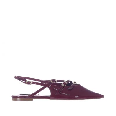 Ballerina slingback a punta in vernice