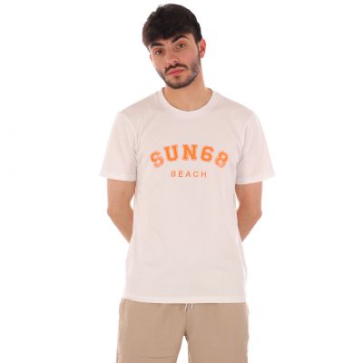 T-shirt in cotone con logo fluo