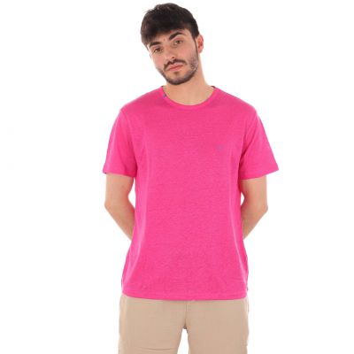 T-shirt in lino con effetto slavato