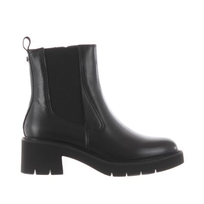Tronchetto in pelle con inserti elastici