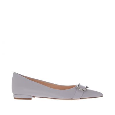 Ballerina a punta in nappa con strass