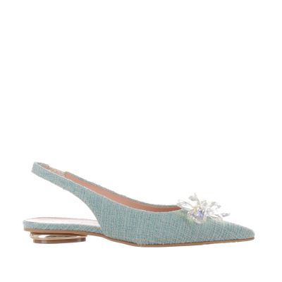 Ballerina slingback in juta con fiore