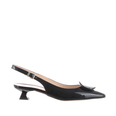 Ballerina slingback in vernice con decorazione