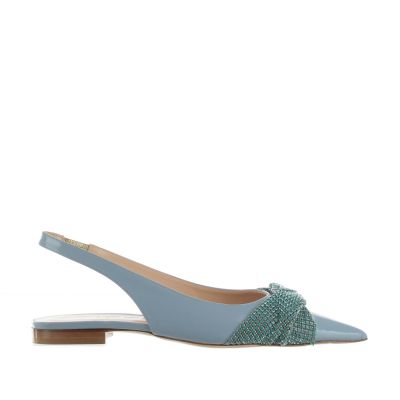 Ballerina slingback in vernice con strass
