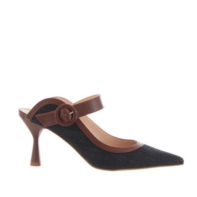 Sabot a punta in denim
