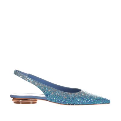 Slingback a punta in camoscio con strass