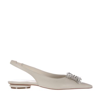 Slingback in nappa con fibbia gioiello