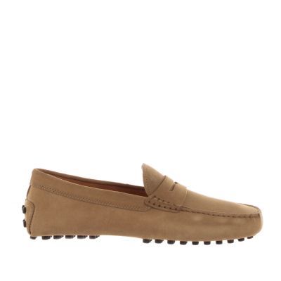 Mocassino gommino in pelle scamosciata