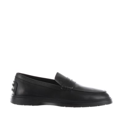 Mocassino in pelle con gommini sul tallone