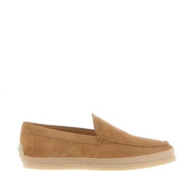 Slip-on in pelle scamosciata con gommini e rafia