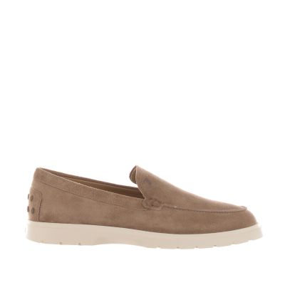 Slip on in camoscio con suola in gomma