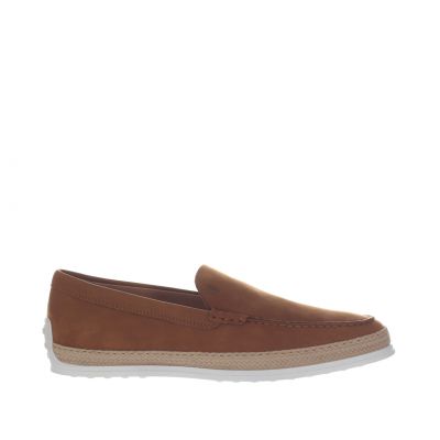 Slip on in nabuk con gommini e rafia