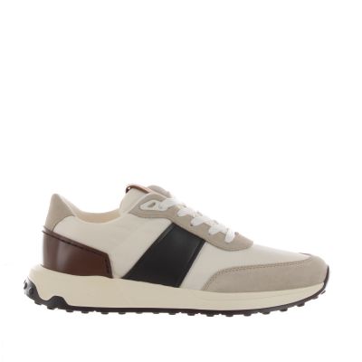 Sneaker in pelle e tessuto tecnico
