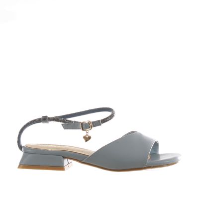 Sandalo in similpelle con strass