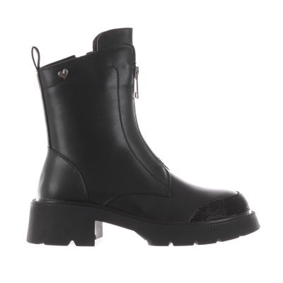 Stivaletti in pelle con zip frontale