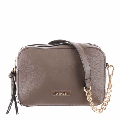 Camera bag in pelle con doppia zip