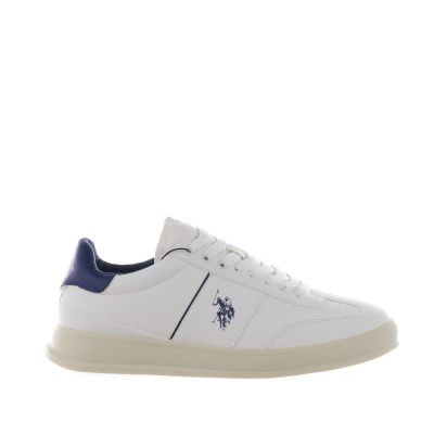 Sneaker in ecopelle con tallone a contrasto