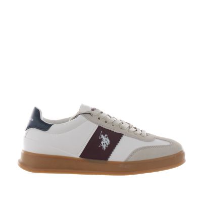 Sneaker in ecopelle con tallone a contrasto