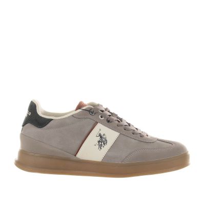 Sneaker in ecopelle con tallone a contrasto