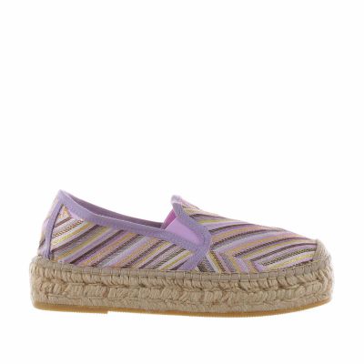 Espadrillas cangrejo in canvas con dettagli lamè 