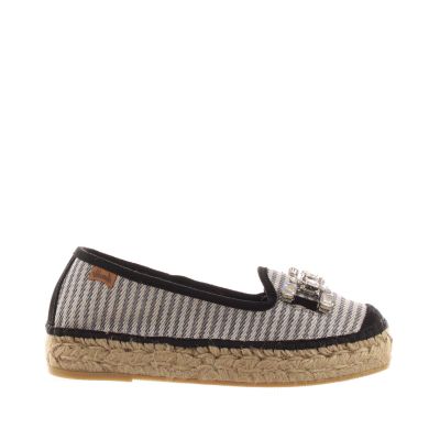 Espadrillas loafer in tessuto rigato