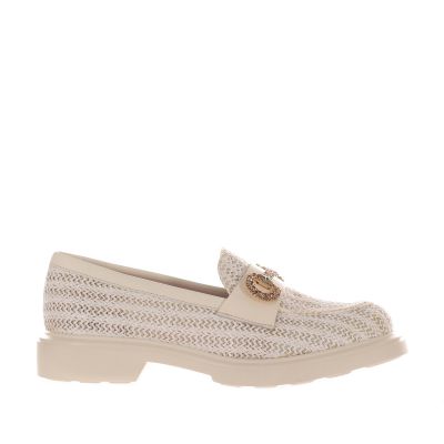 Mocassino in rafia con accessorio